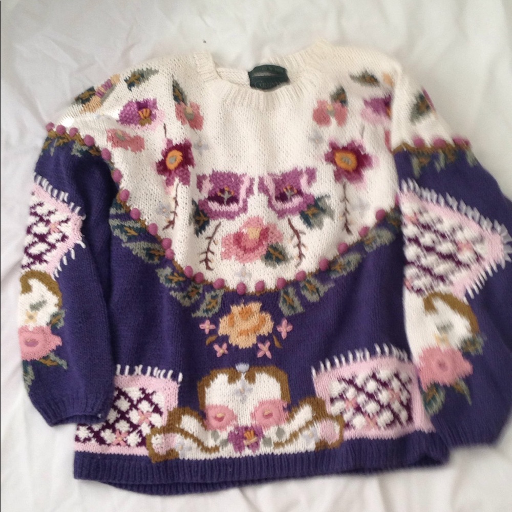 Cotton hand knit sweater size M